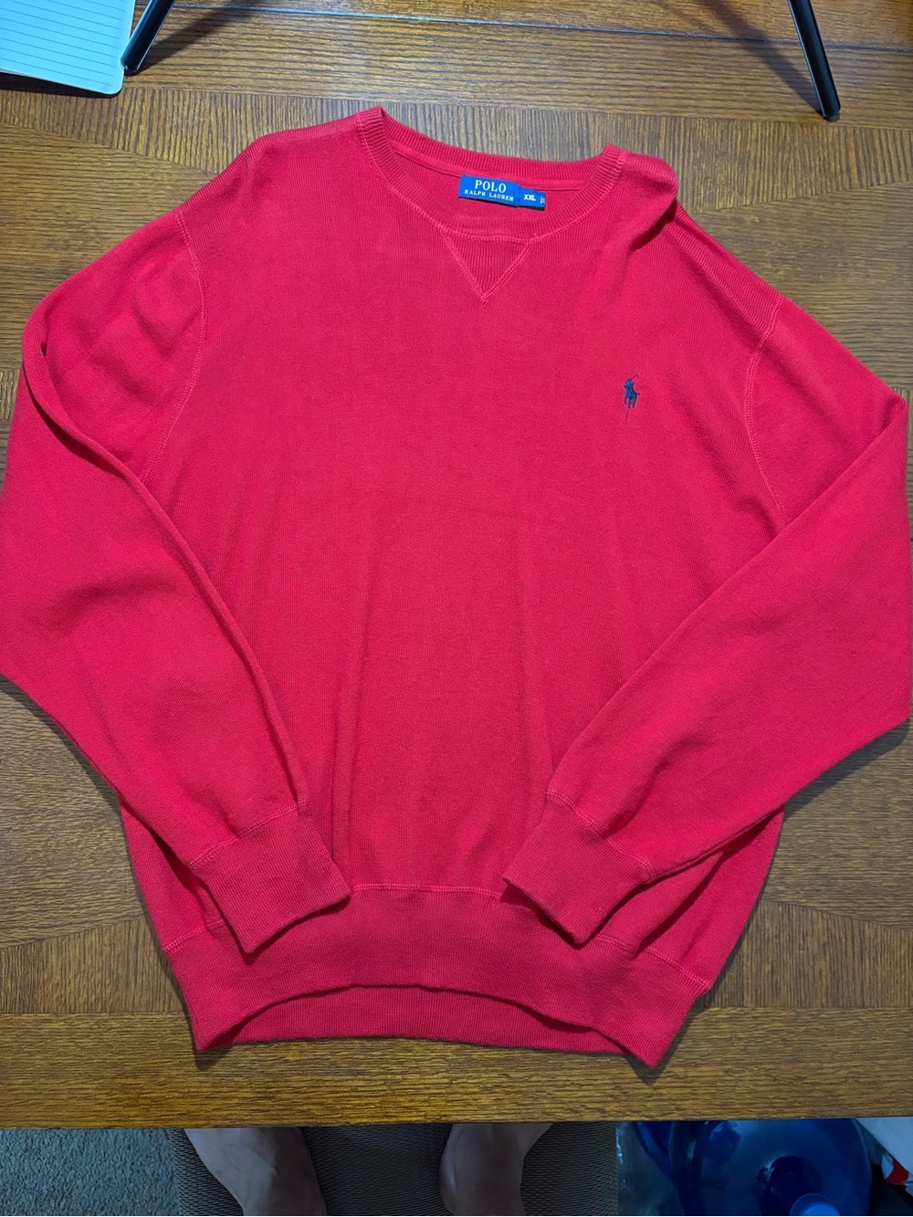 Polo by Ralph Lauren Red Crewneck Sweater with Navy Pony